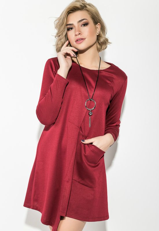 Платье женское с карманом 70PD5020 (бордовый)