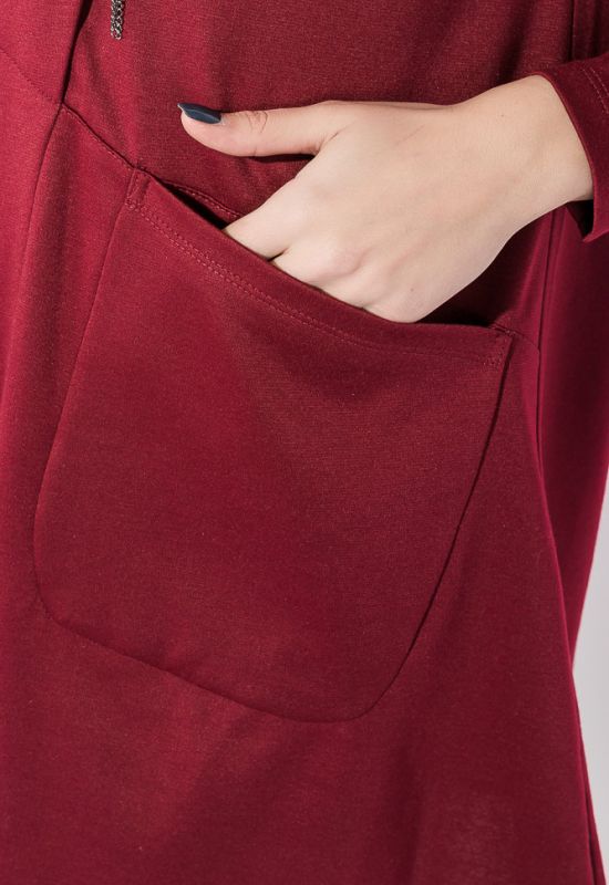 Платье женское с карманом 70PD5020 (бордовый)