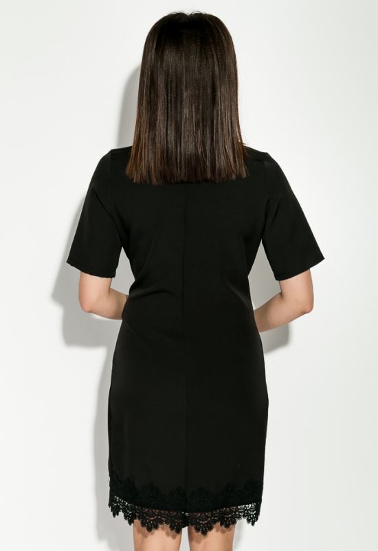 Платье женское с кружевной оборкой на юбке 95P8011 (черный)