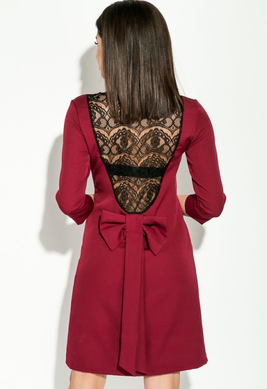 Сукня жіноча з мереживною спинкою 95P8019 (бордовий)