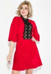 Платье женское с кружевной вставкой 78PD5047 (красный)