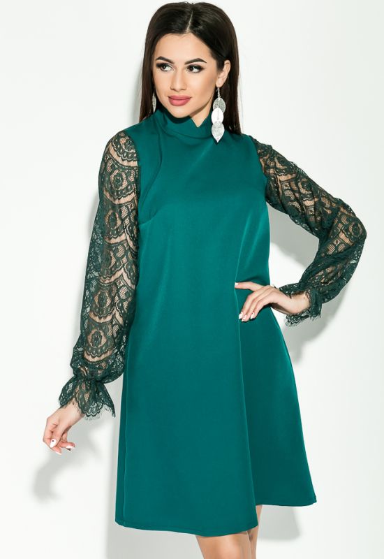 Сукня жіноча з мереживними рукавами 95P8014 (зелений)