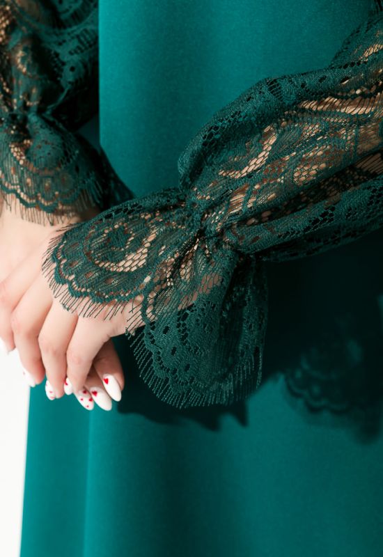 Платье женское с кружевными рукавами 95P8014 (зеленый)