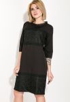 Платье женское с кружевными вставками 74PD319 (черный)