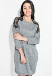 Платье женское с кружевом на плече 70PD5028 (серый)