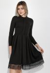 Сукня жіноча з мереживом на подолі 69PD943 (чорний)