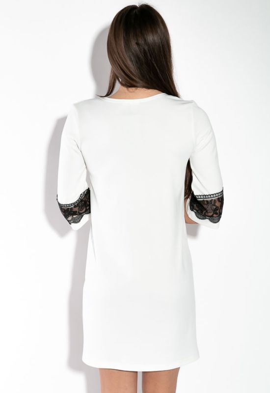 Платье женское с кружевом на рукаве 5700 (молочный)