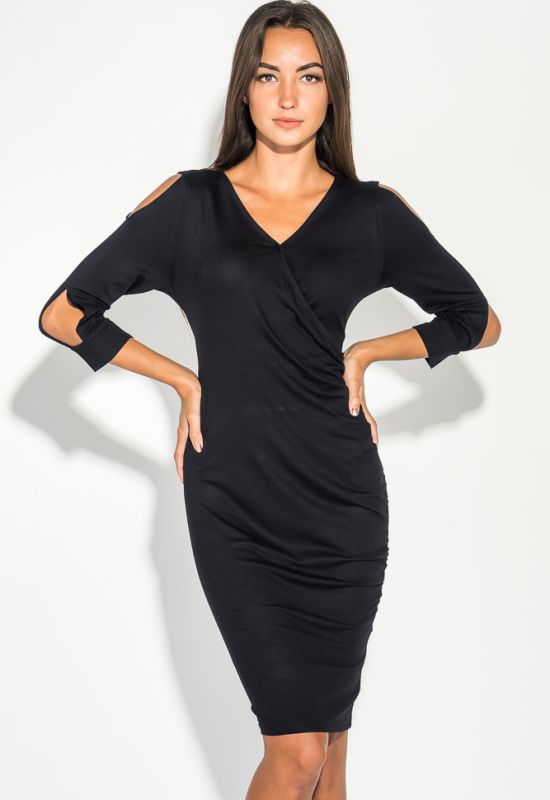 Сукня жіноча з відкритими плечима 490F001 (чорний)