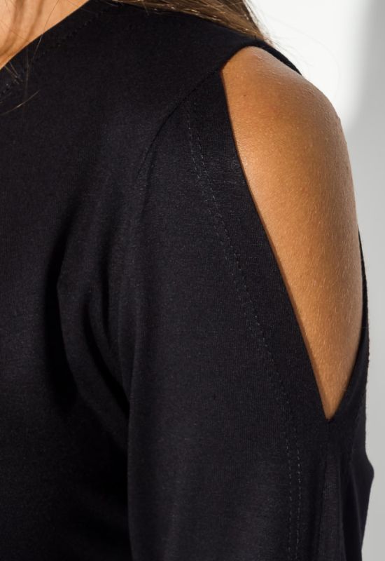 Платье женское с открытыми плечами 490F001 (черный)