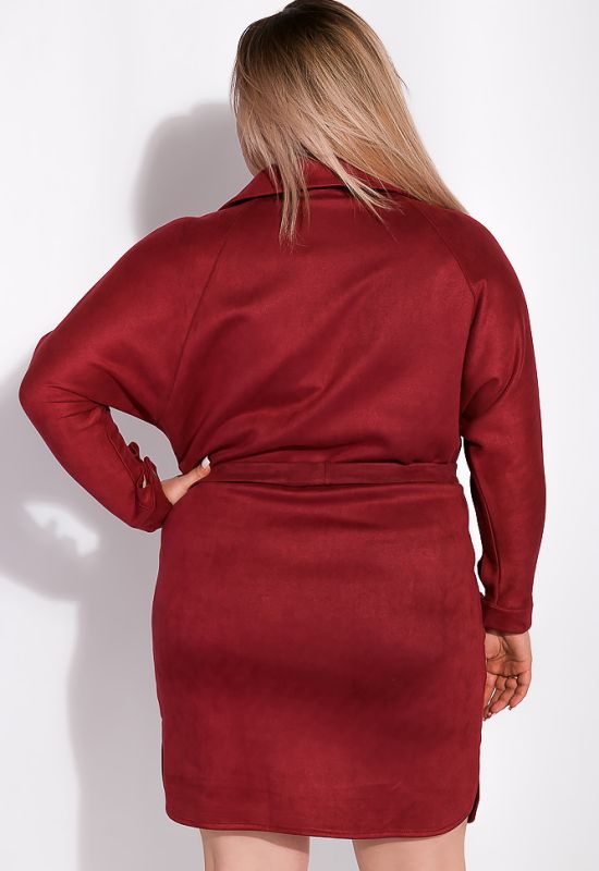 Платье женское с поясом 151P2948 (бордовый)
