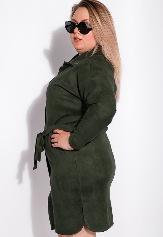 Платье женское с поясом 151P2948 (темно-зеленый)