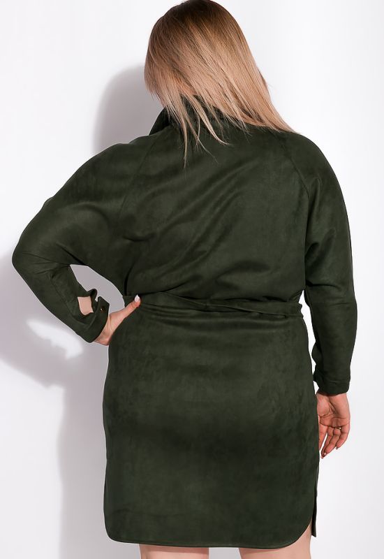 Платье женское с поясом 151P2948 (темно-зеленый)