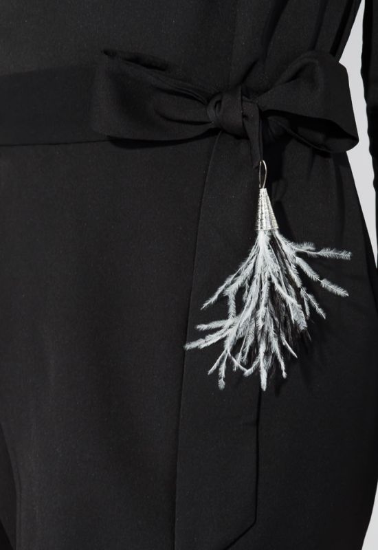 Платье женское с поясом 78PD5051 (черный)