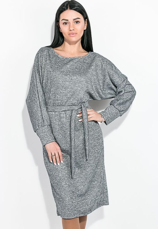 Платье женское с поясом элегантное 76PD220 (светло-серый)