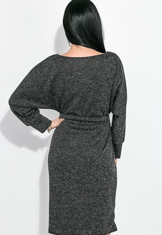 Платье женское с поясом элегантное 76PD220 (темно-серый)