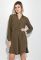 Платье женское с поясом легкое длинный рукав 64PD3391 (хаки)