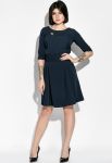 Платье женское с пуговицами на спине 95P7071 (темно-синий)