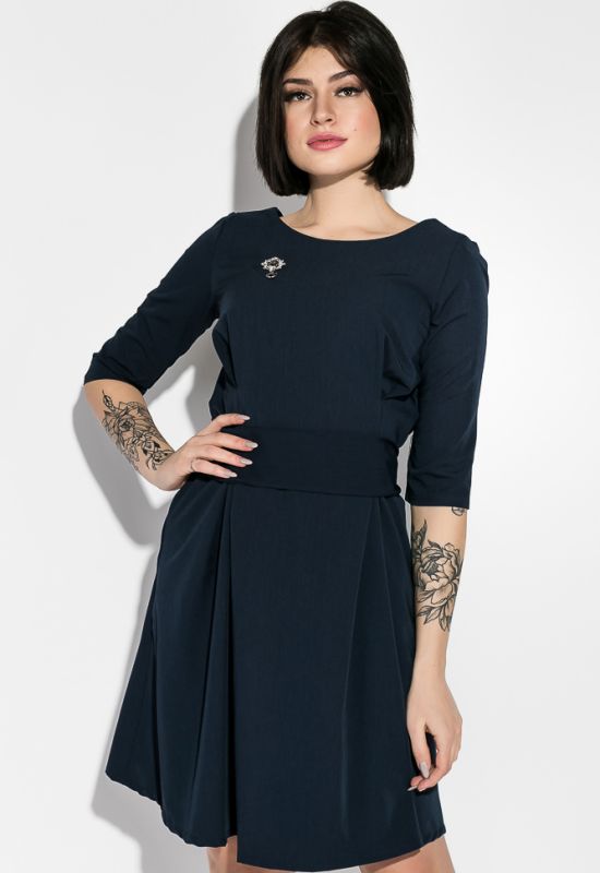 Платье женское с пуговицами на спине 95P7071 (темно-синий)
