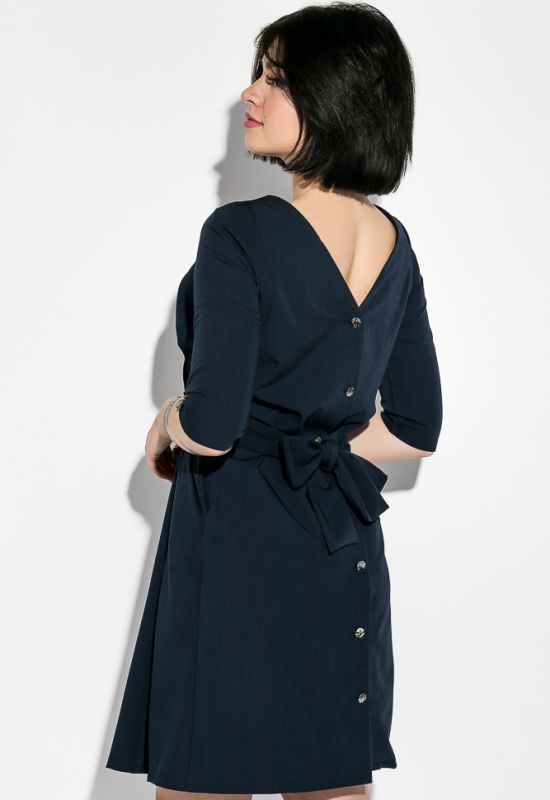 Платье женское с пуговицами на спине 95P7071 (темно-синий)