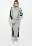 Платье женское с разрезами по бокам 70PD5005 (серый/меланжевый)