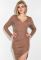 Платье женское с разрезом 79PD5563 (бежевый)