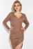 Платье женское с разрезом 79PD5563 (бежевый)