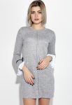 Платье женское с шифоновым манжетом 69PD953 (серый/меланжевый)