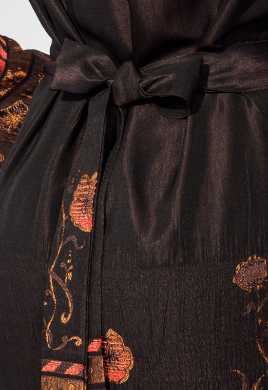Платье женское с цветочным принтом 68PD548 (шоколадный)