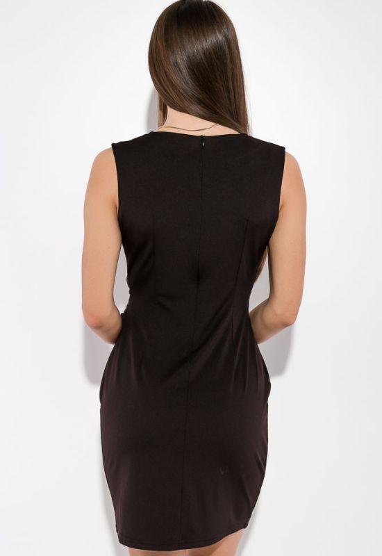 Сукня жіноча зі вставками зі шкірозамінника 83P128 (чорний)