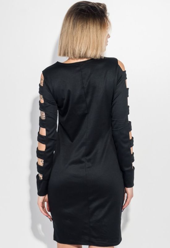Платье женское с вырезами на рукавах 72PD141 (черный)