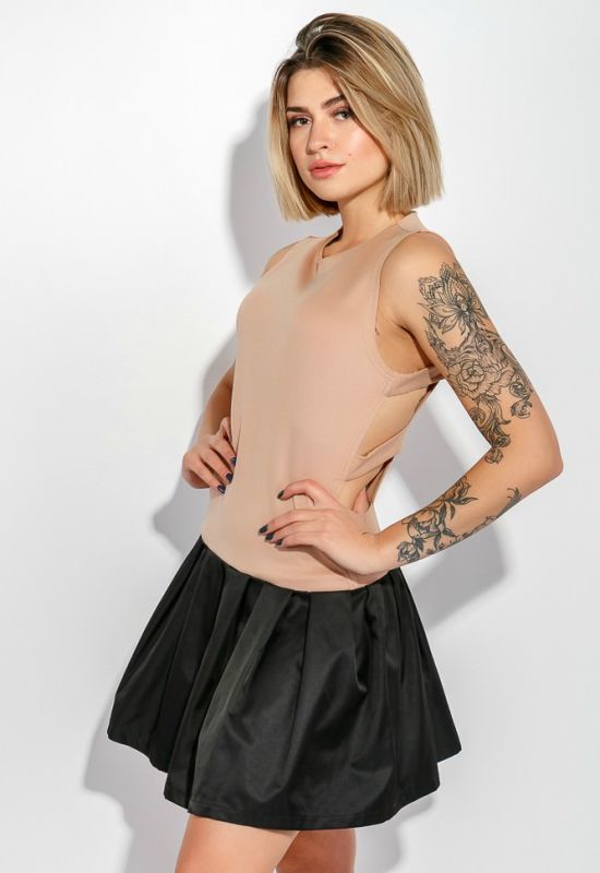 Сукня жіноча з вирізами з боків 74PD134 (тілесний/чорний)