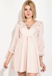 Платье женское с завышенной талией 80PD1343 (пудра)