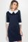 Сукня жіноча зі світлим коміром рукав три чверті 72PD46 (темно-синій/білий)