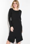 Платье женское спереди с разрезом 74PD312 (черный)
