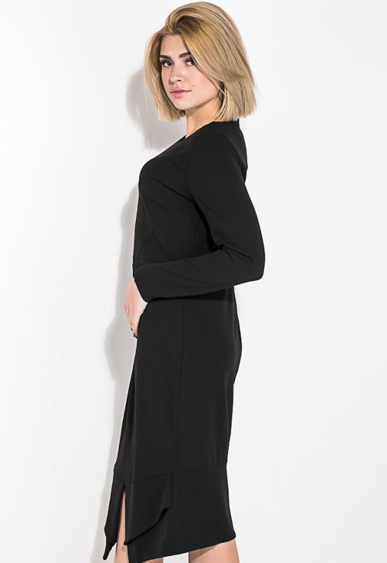 Платье женское спереди с разрезом 74PD312 (черный)