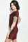 Сукня жіноча вільного крою з люриксом 64PD353-2 (бордовий)