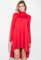 Платье женское удлиненная спинка воротник гольф 74PD179 (красный)