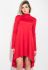 Платье женское удлиненная спинка воротник гольф 74PD179 (красный)