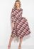 Платье женское в клетку 79PD5564 (малиновый)