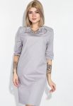 Платье женское в мелкий горох рукав три четверти 72PD75 (серый)