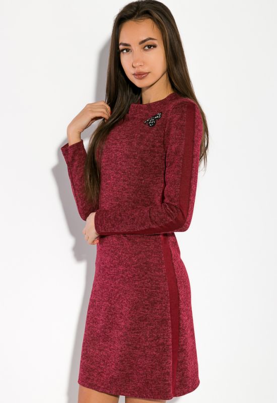 Платье женское в стиле Casual 5500 (бордовый/меланжевый)