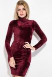 Платье женское велюр 70P002 (бордовый)