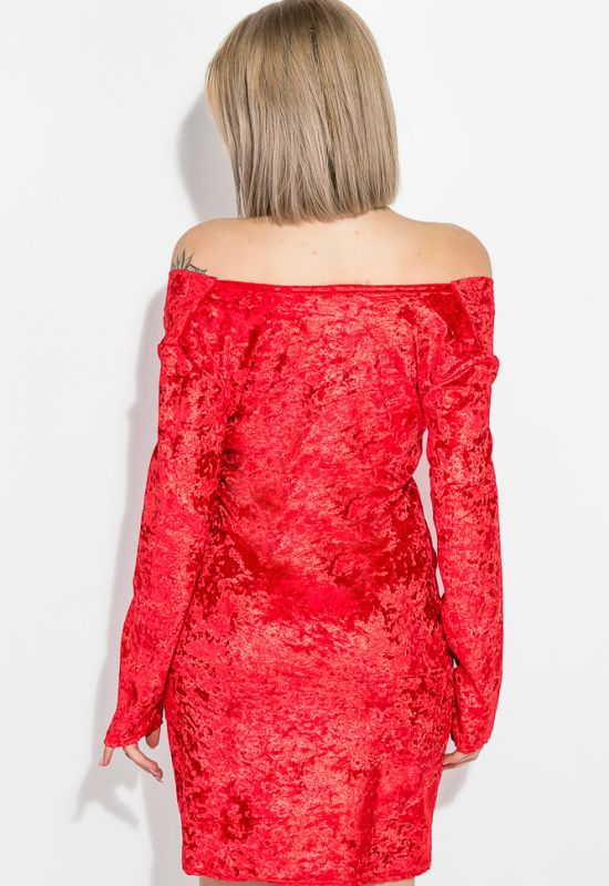 Платье женское велюровое вечернее 72PD219 (красный)