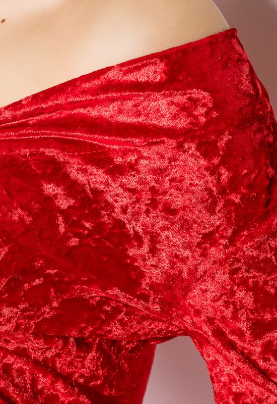 Платье женское велюровое вечернее 72PD219 (красный)