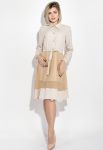 Сукня жіноча спідниця-сонце ошатне 74PD385 (кремовий/меланжевий)