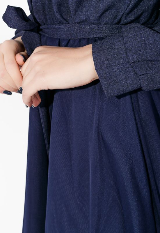 Сукня жіноча спідниця-сонце ошатне 74PD385 (синій/меланжевий)