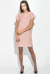 Платье женскоесвободного покроя короткий рукав 64PD353 (пудра)