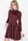 Платье-миди с иммитацией карманов на груди 78P05080 (вишневый)