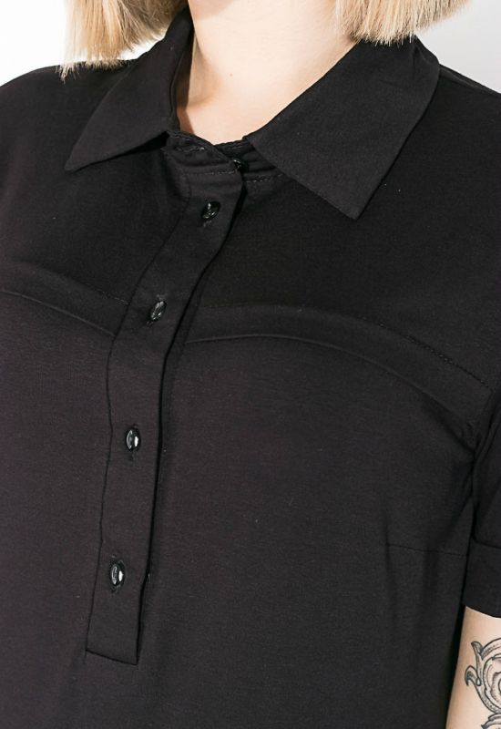 Сукня-сорочка жіноча з шифоновим низом 74PD345-2 (чорний)