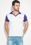 Поло мужское с рукавом сетка 50P306 (белый/сиреневый)